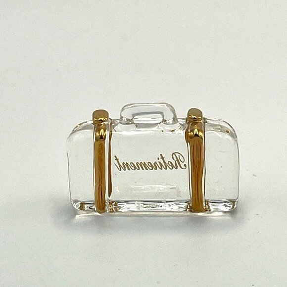 Vtg About Face Design Messenger Retirement Suitcase Clear Glass & Gold - Picture 2 of 6